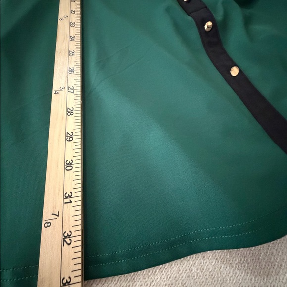 Karen Millen Emerald Green Shirt Dress with Black Trim - Picture 11 of 15